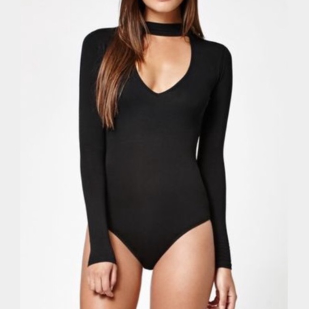 ✿ Black Choker Bodysuit from Pacsun ✿
